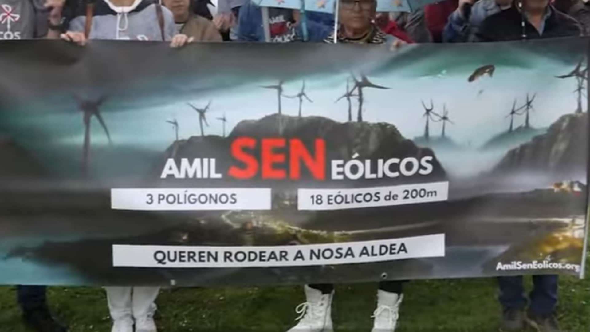 movilización contra los parques eólicos en Galicia de la coordinadora Eólica Así Non