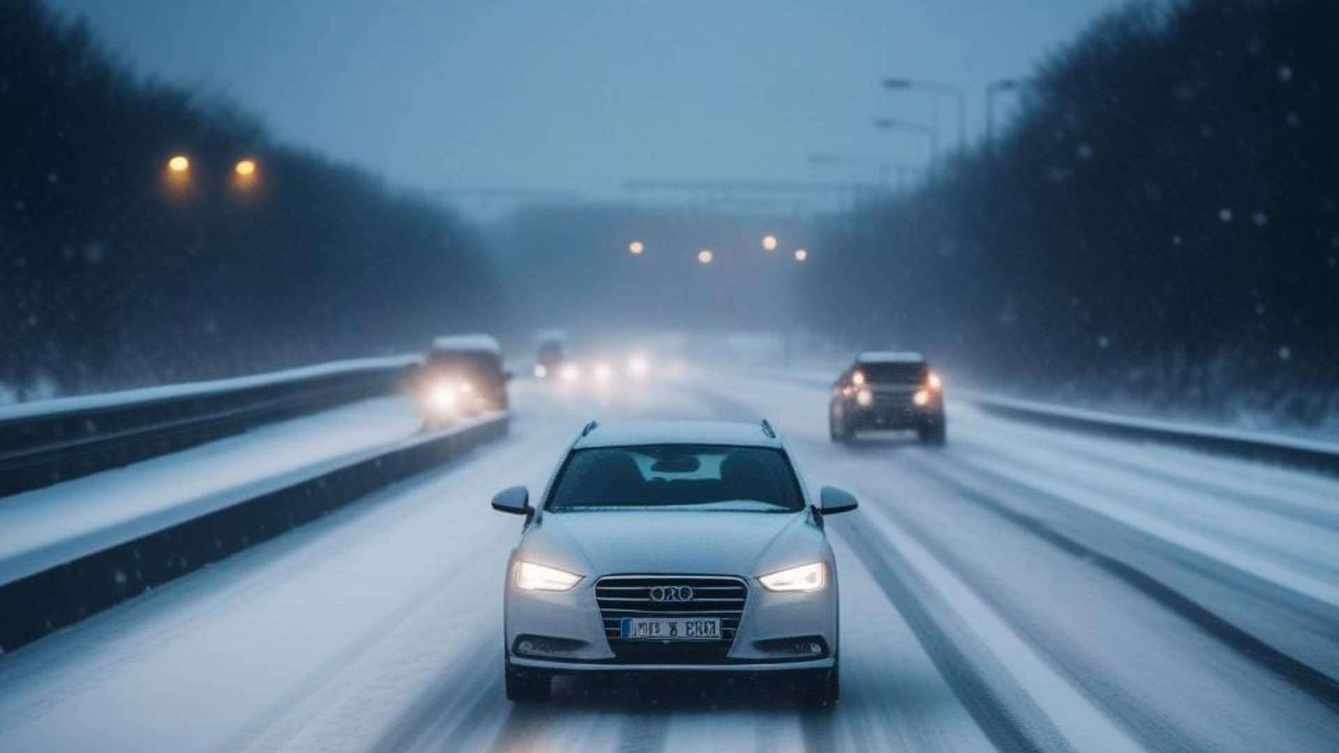 coches en carretera nevada