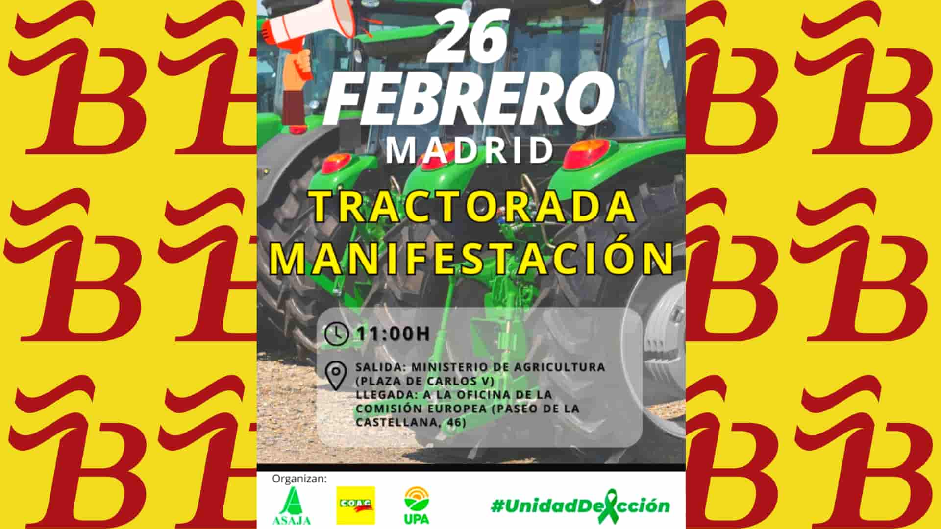 Comienza la tractorada manifestación de ASAJA, COAG y UPA por el centro de Madrid