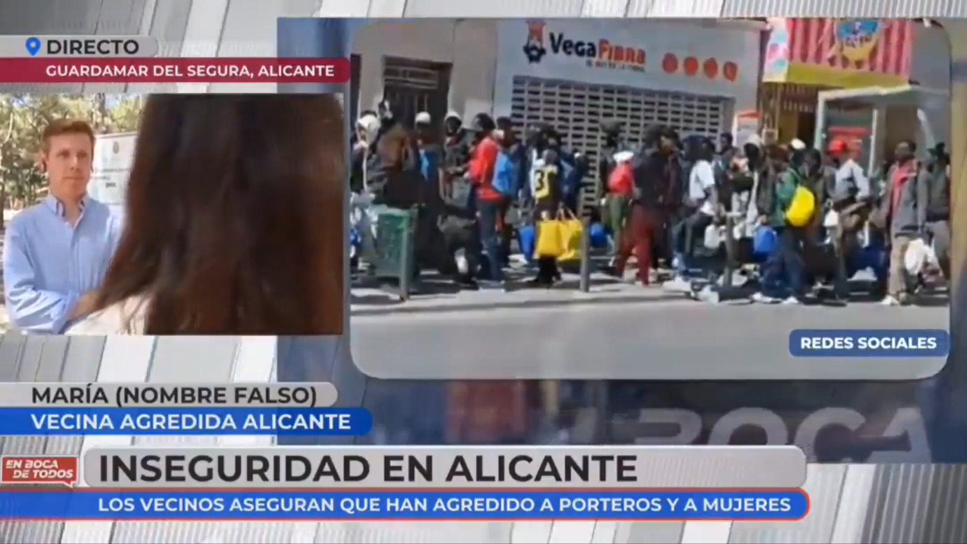 Una mujer víctima de una agresión por los MENAS de Guardamar rompe a llorar en directo: «Tenemos miedo»