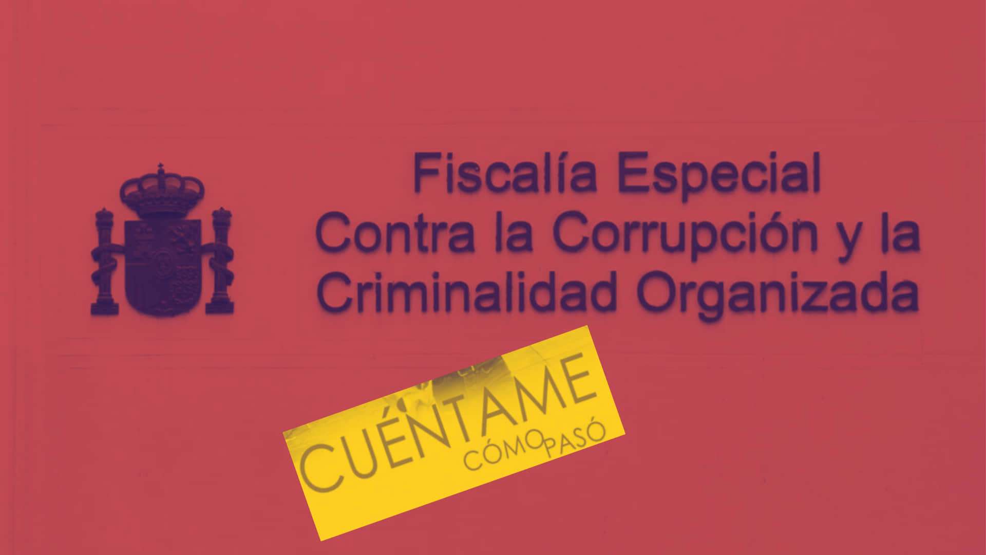 Montaje de letrero de Fiscalía Anticorrupción y carátula de dvd de la serie Cuéntame