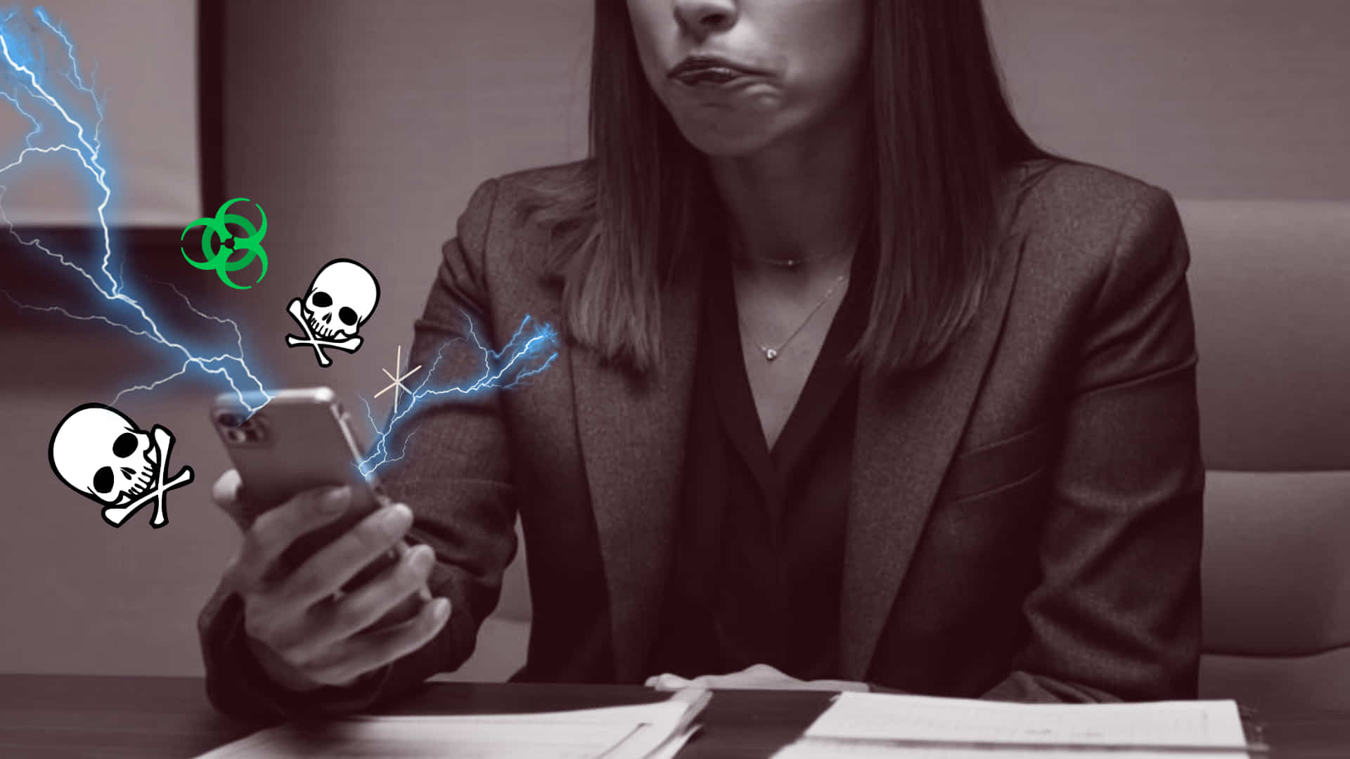 imagen de IA de una mujer chateando con cara despectiva imagen de IA de una mujer chateando con cara despectiva