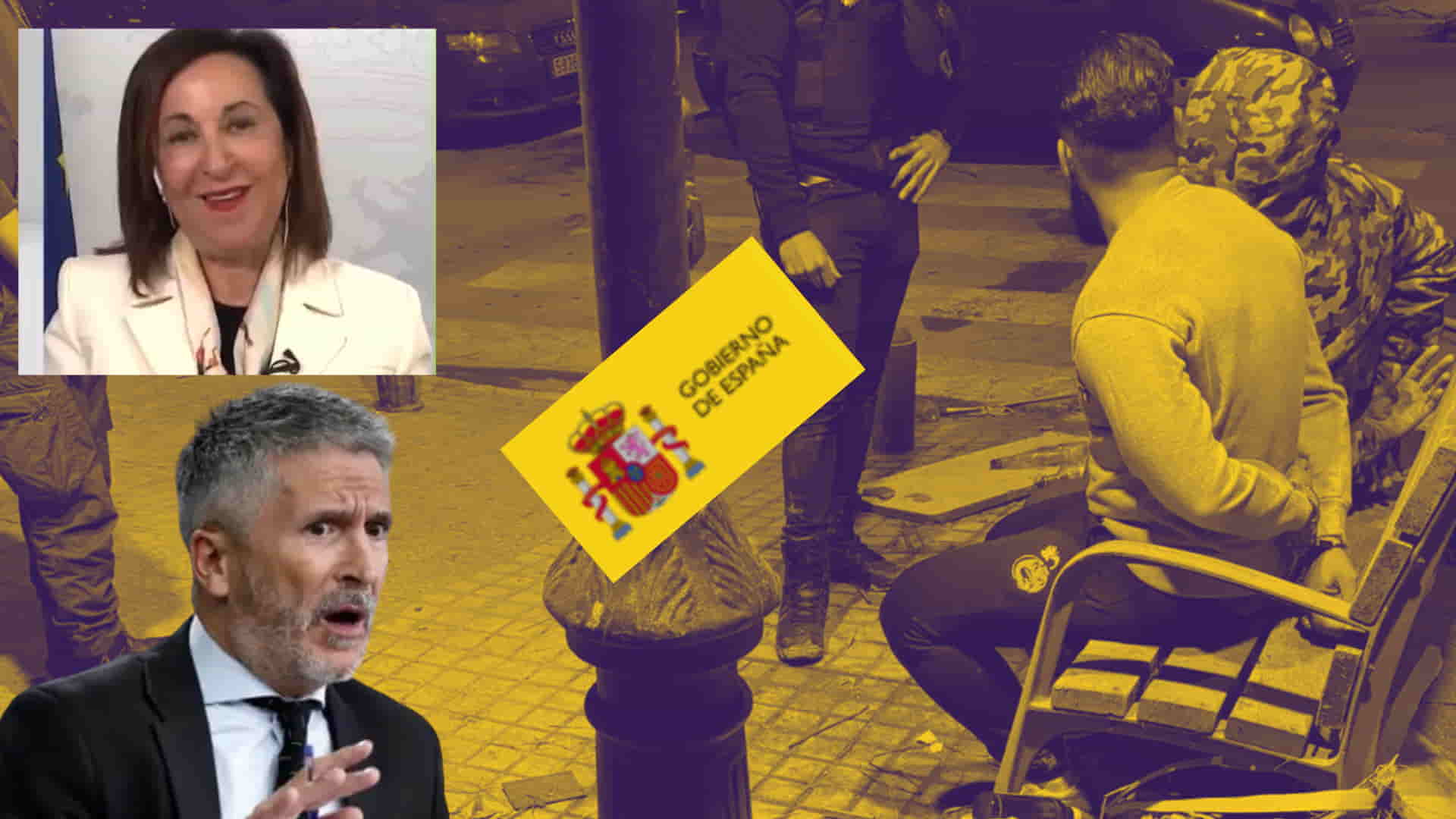 saqueadores detenidos, Robles y Marlaska saqueadores detenidos, Robles y Marlaska