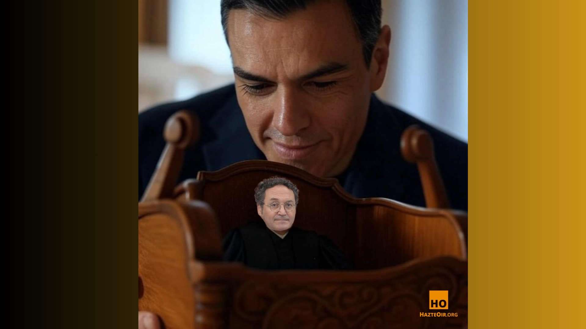 Montaje de Hazte Oír con Sánchez y Álvaro García Ortiz