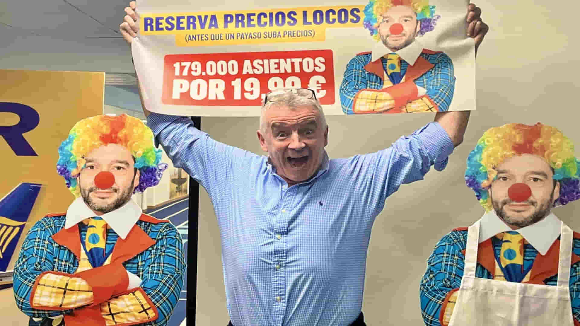 El CEO de Ryanair viste de payaso al ministro Bustinduy: ‘La gente no quiere multas de equipaje comunistas’