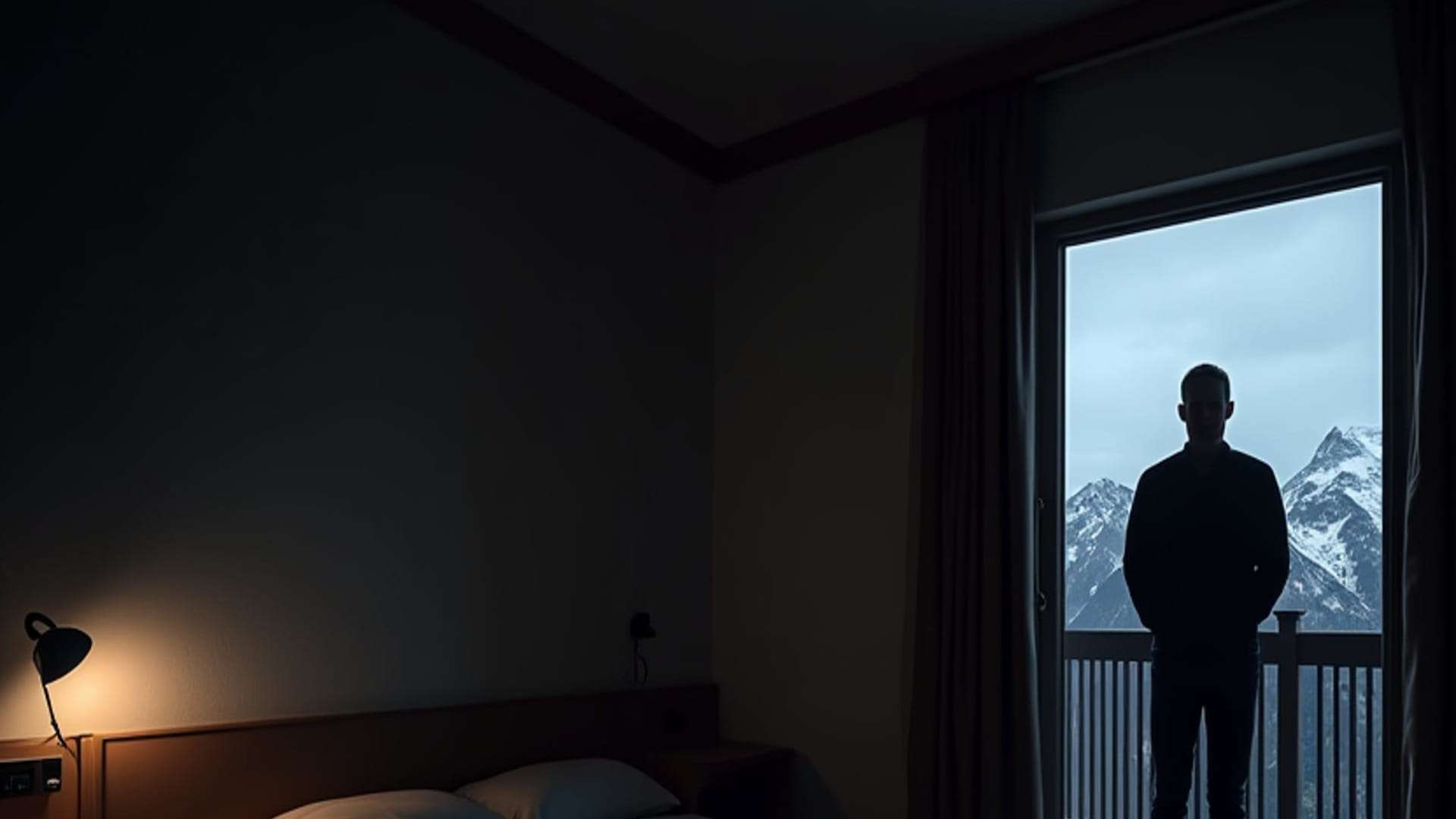 Imagen de IA de un hombre en un dormitorio Imagen de IA de un hombre en un dormitorio en un hotel