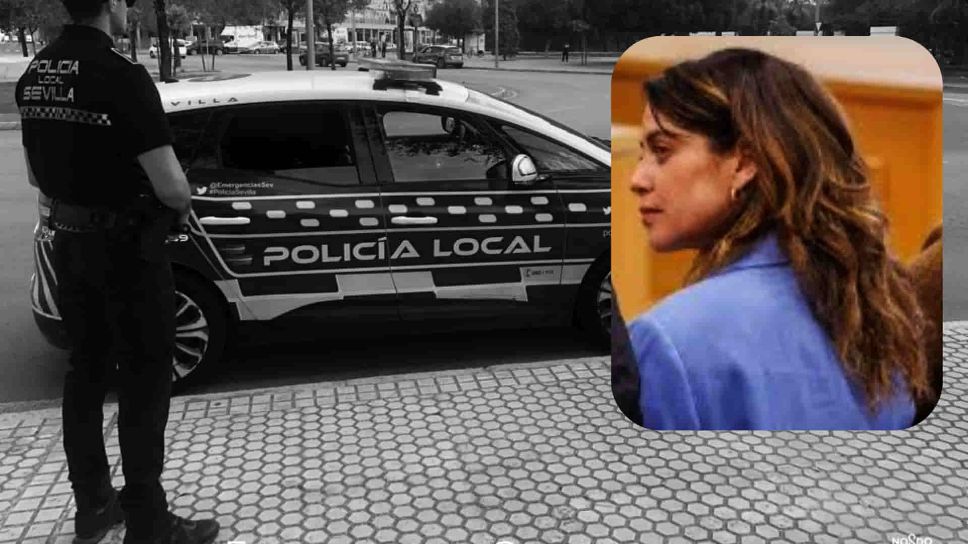 María León y coche patrulla María León