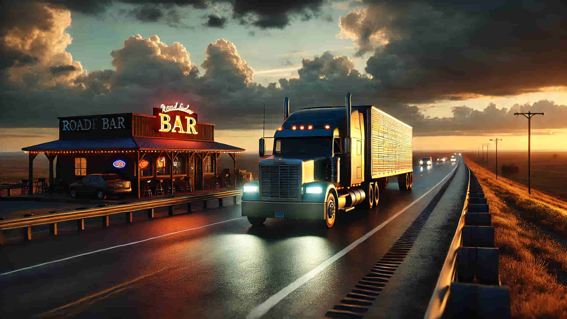 imagen de ia de un camión imagen de ia de un camión circulando