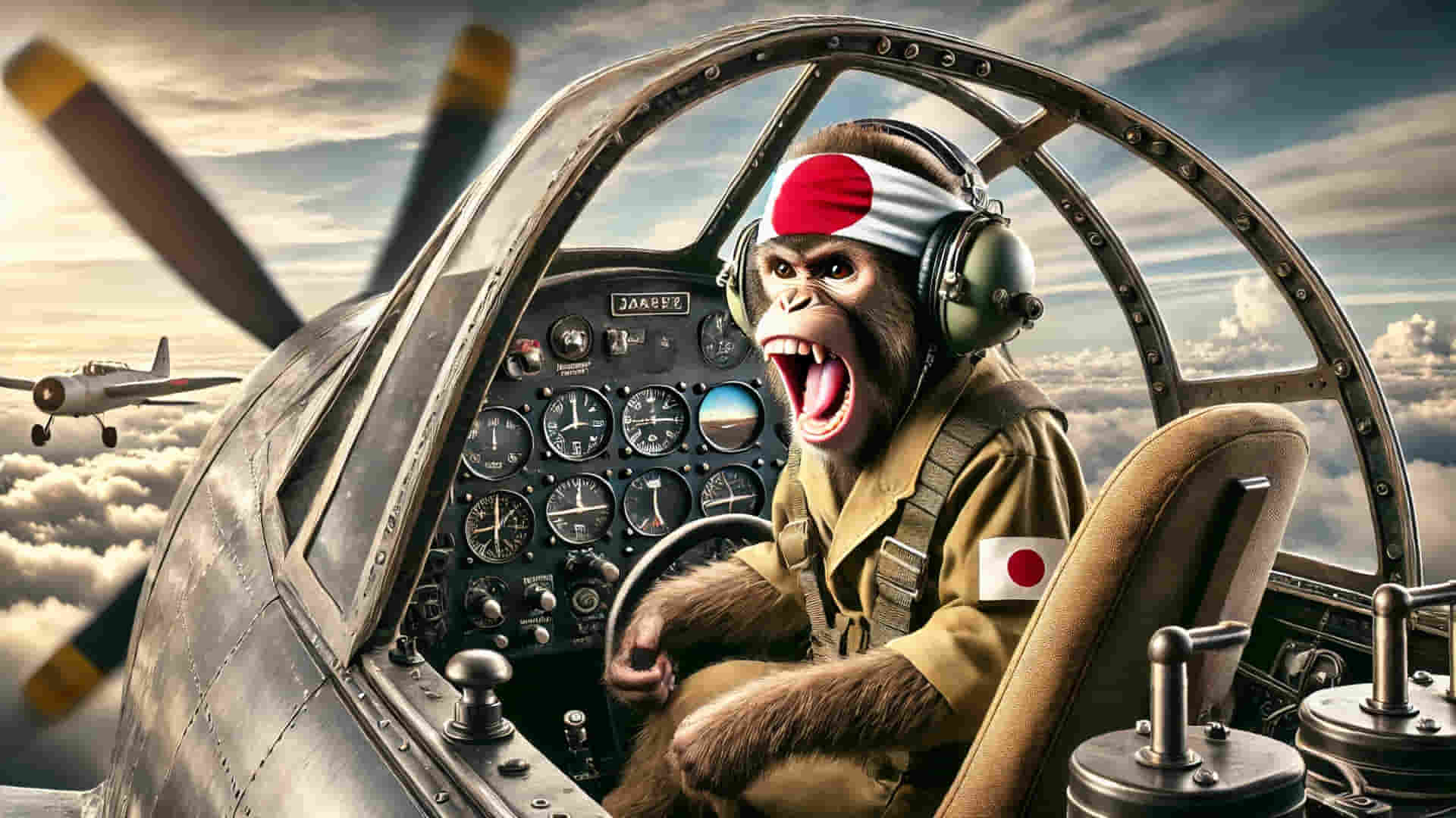 imagen de IA de un mono kamikaze