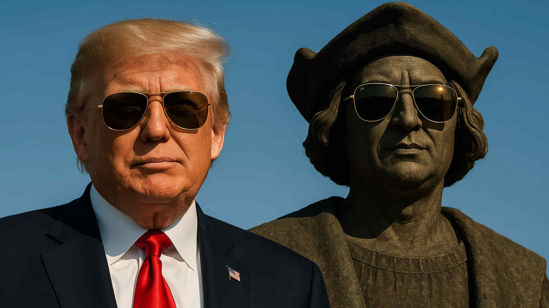 El Presidente Donald Trump y el Descubridor Cristóbal Colón