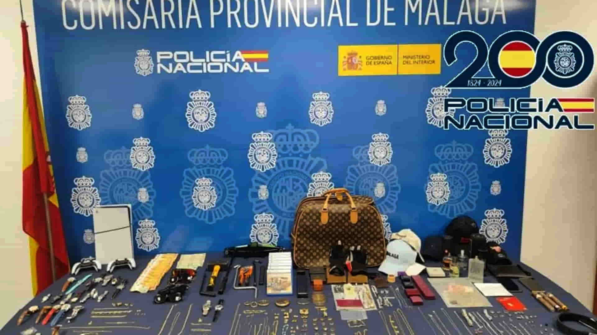 Botín de la banda de ladrones de Málaga