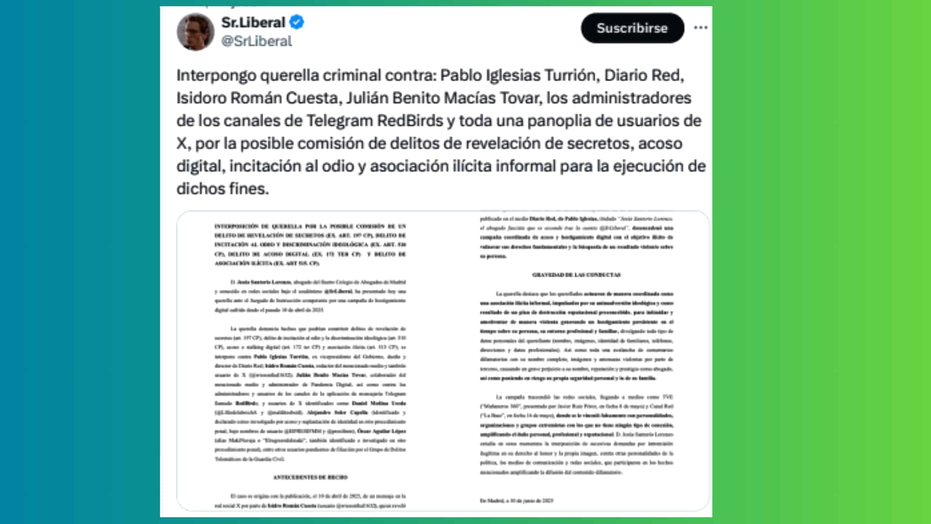 Querella del Sr.Liberal