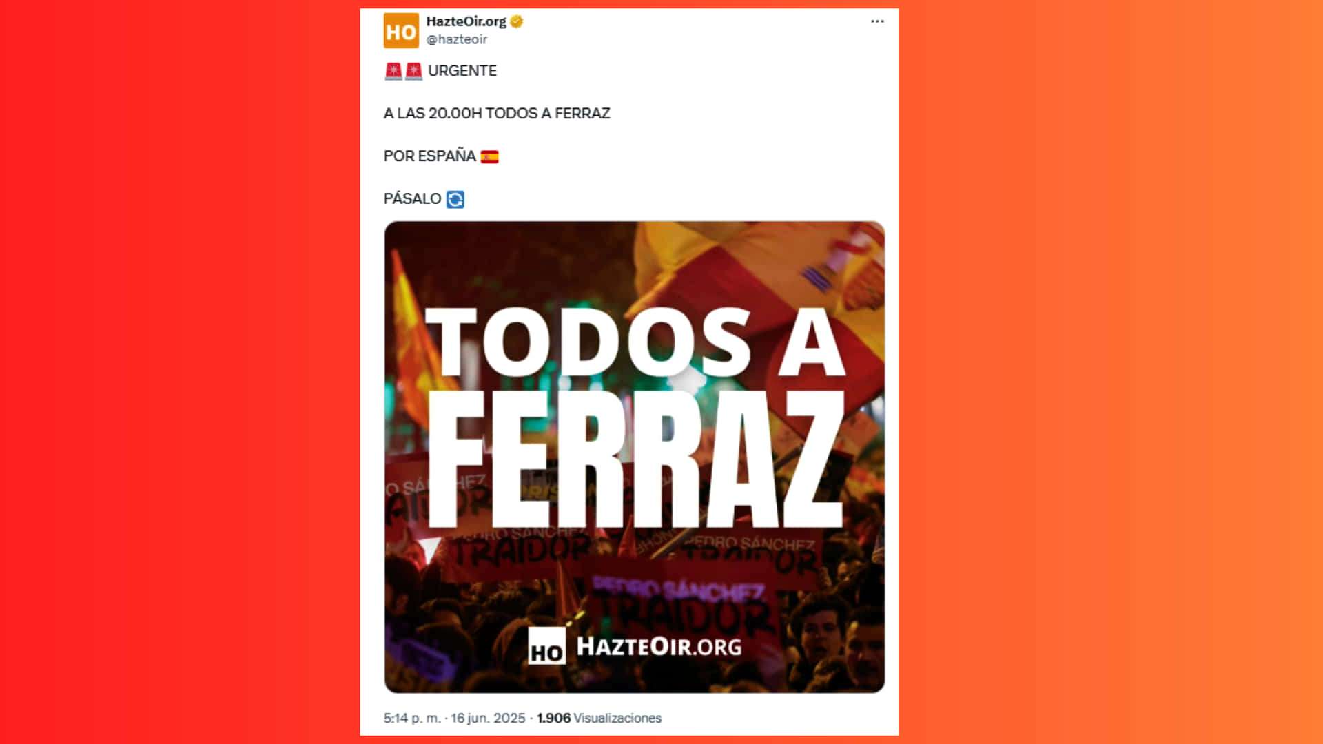 La respuesta de Hazte Oír a la ‘antiespaña’ de Sánchez: más movilización