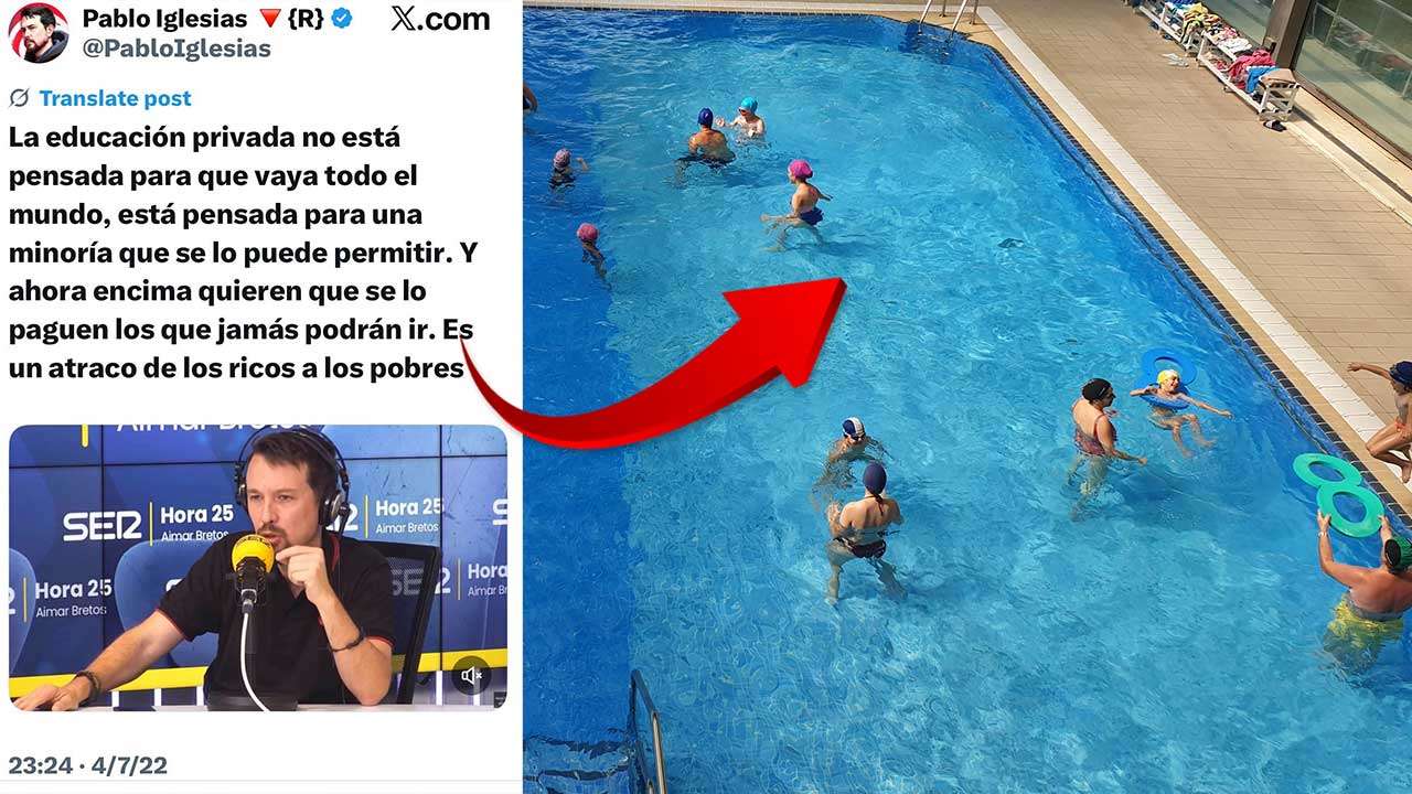 Iglesias y Montero aparcan la pública que predicaban y se rinden a un colegio privado con piscina, robótica y menús gourmet