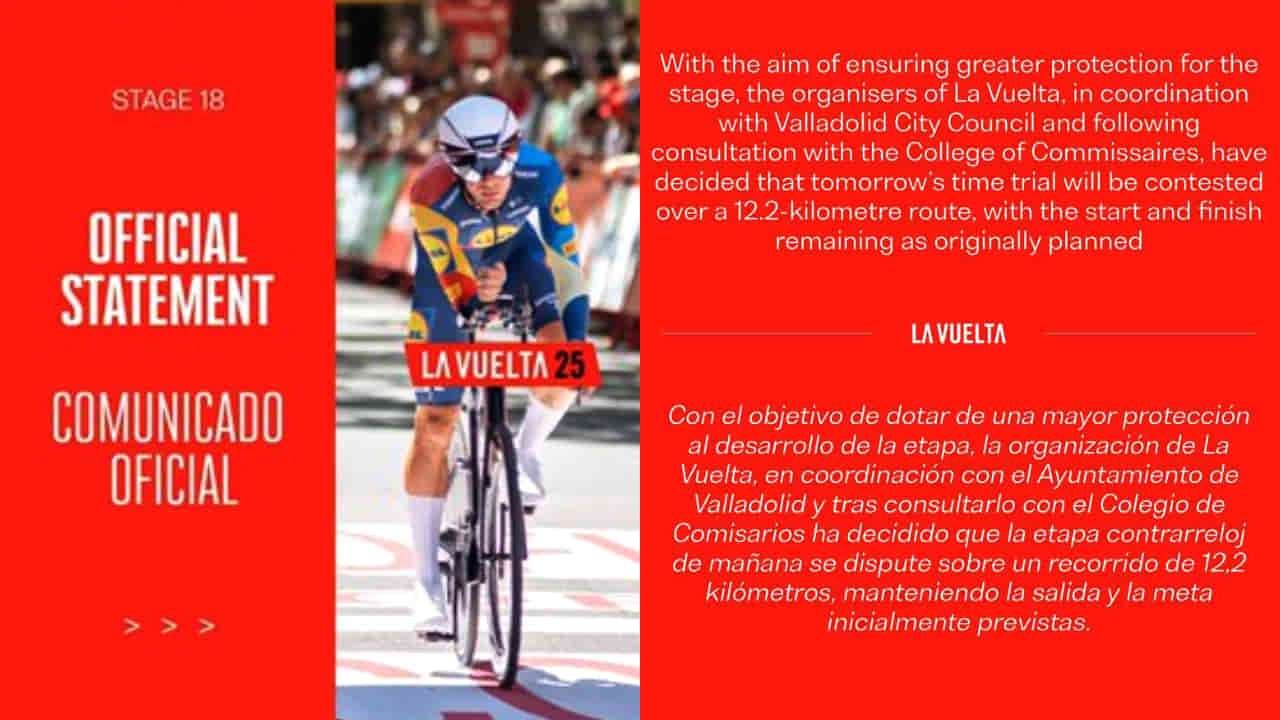 comunicado de La Vuelta