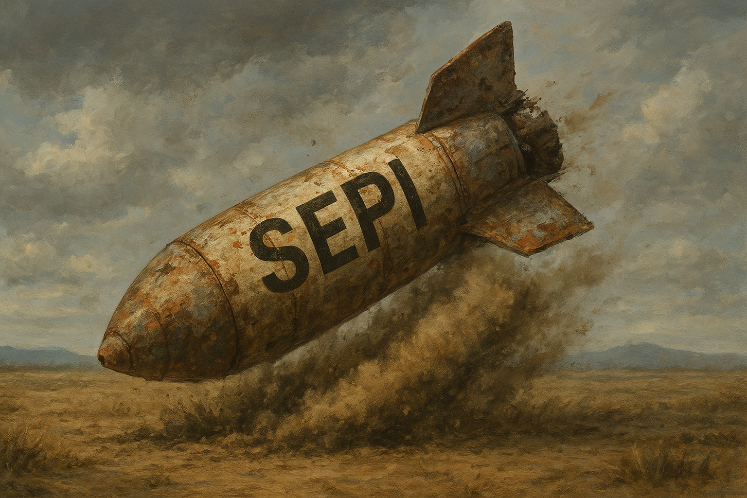 imagen de IA de un cohete cayendo