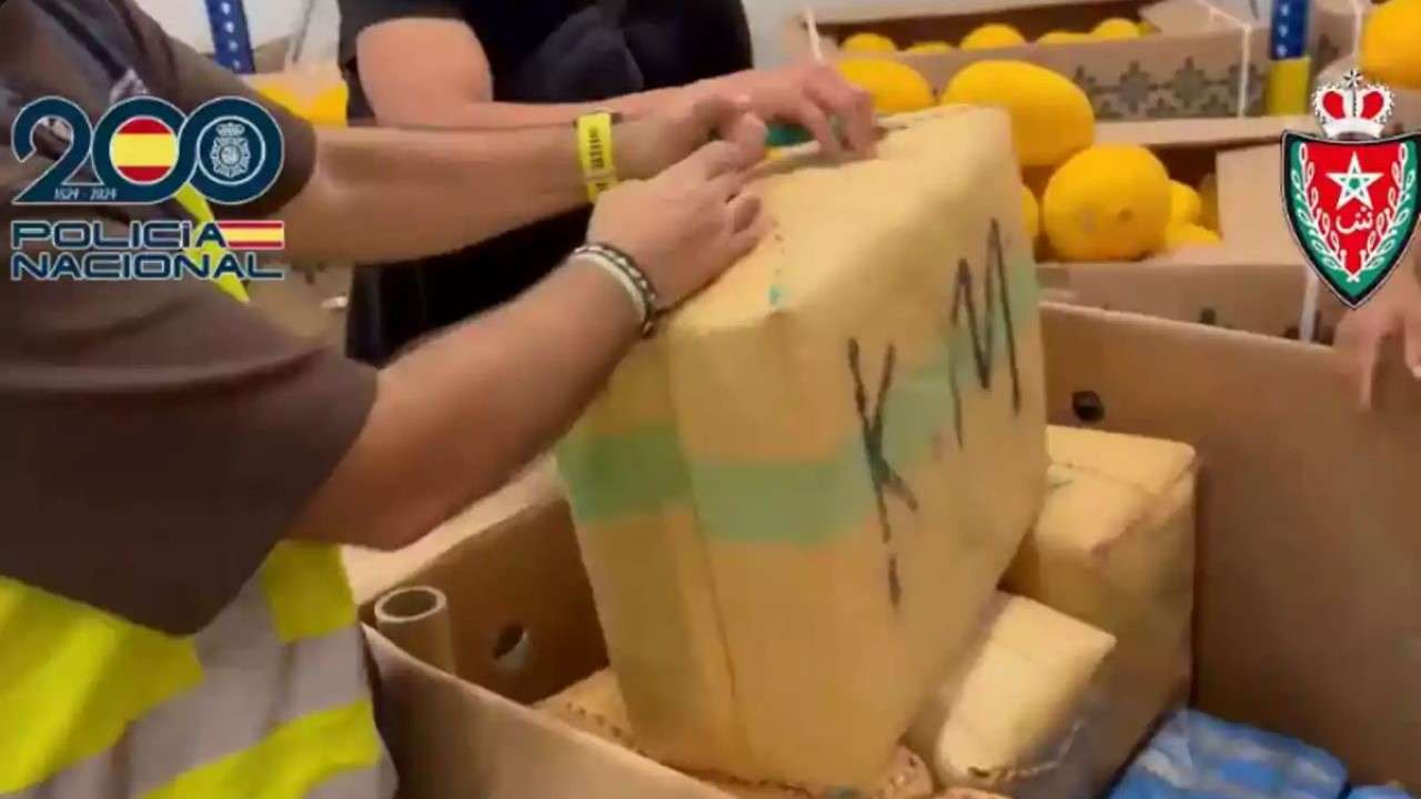 Melones de Marruecos con hachís/Policía Nacional