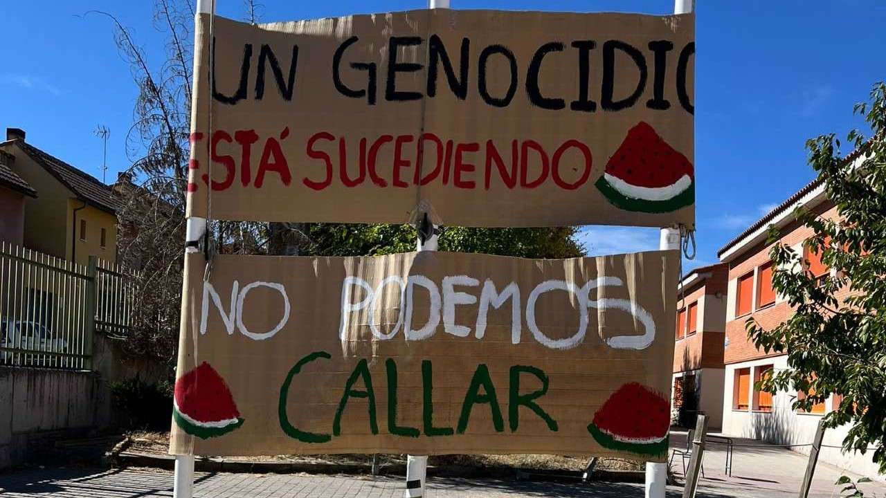 Pancarta pro Palestina/La Bandera