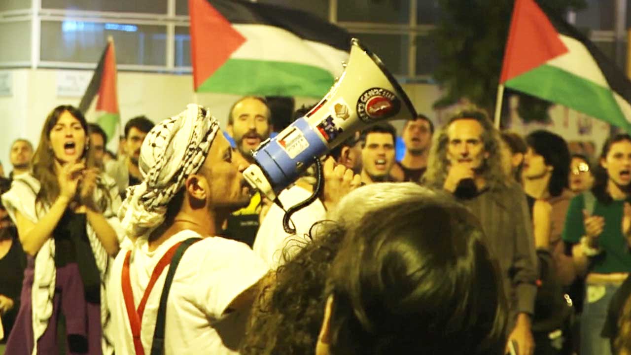 manifestaciones por la Flotilla en Madrid y Barcelona