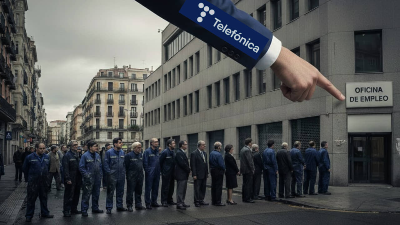 Imagen de IA sobre el ERE de Telefónica