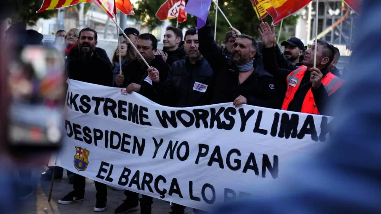 Protesta de los trabajadores turcos afectados