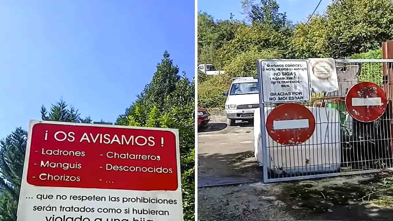 carteles de una finca rural vasca