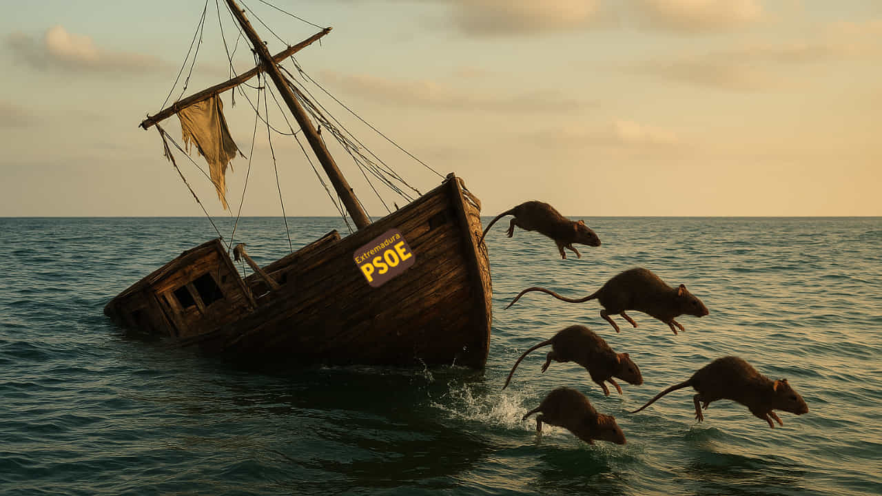 Imagen de IA de un barco ruinoso hundiéndose