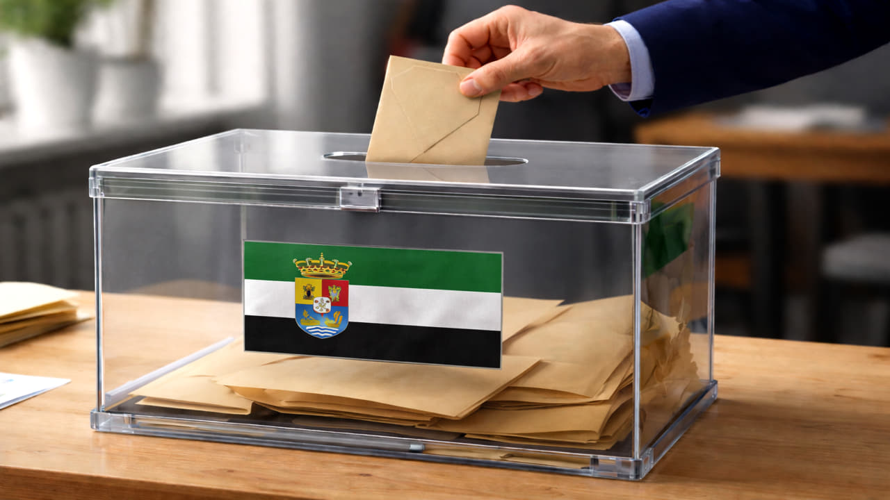 Imagen de IA de una votación en Extremadura