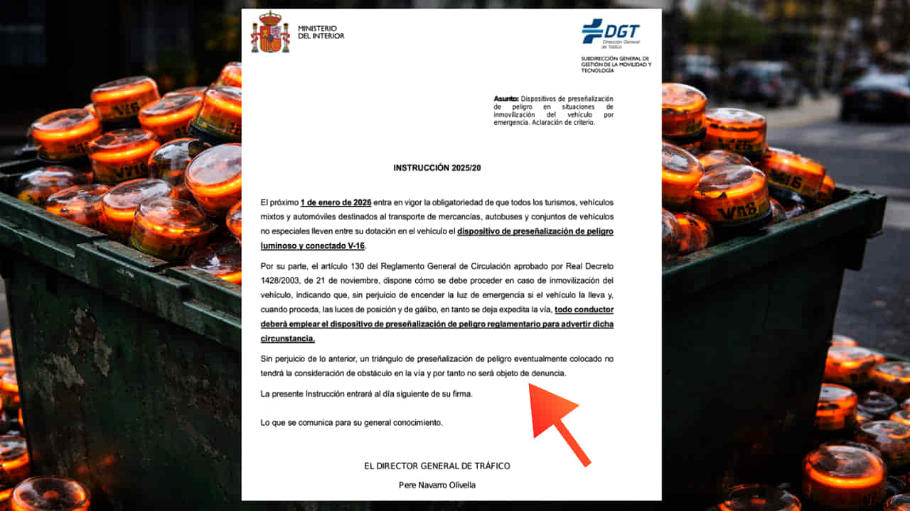 Nueva instrucción de la DGT para no multar el uso de triángulos de preseñalización