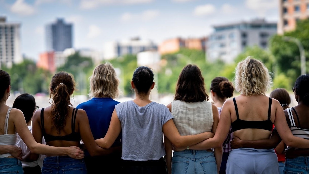 Mujeres hartas del acoso sexual en el PSOE/Imagen creada por IA