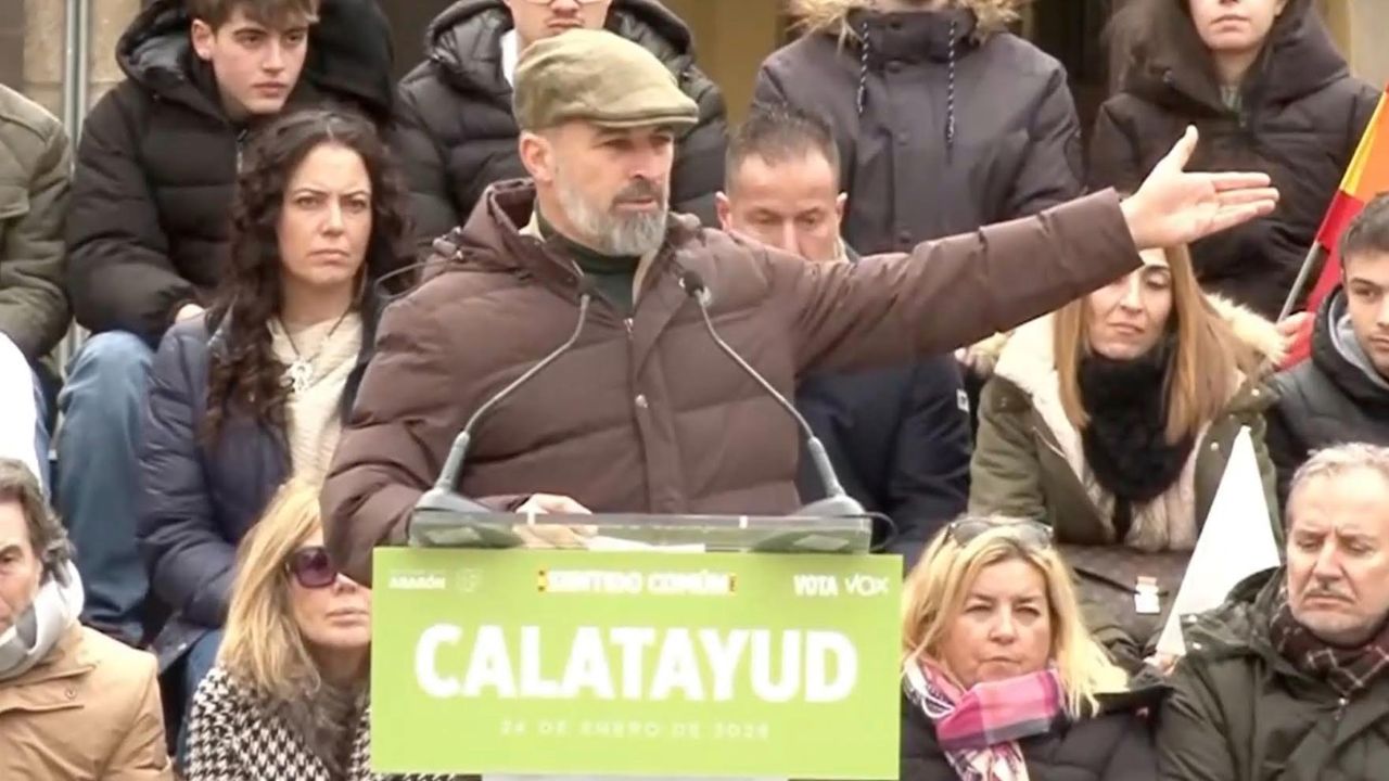 Santiago Abascal, hoy en Calatayud/VOX
