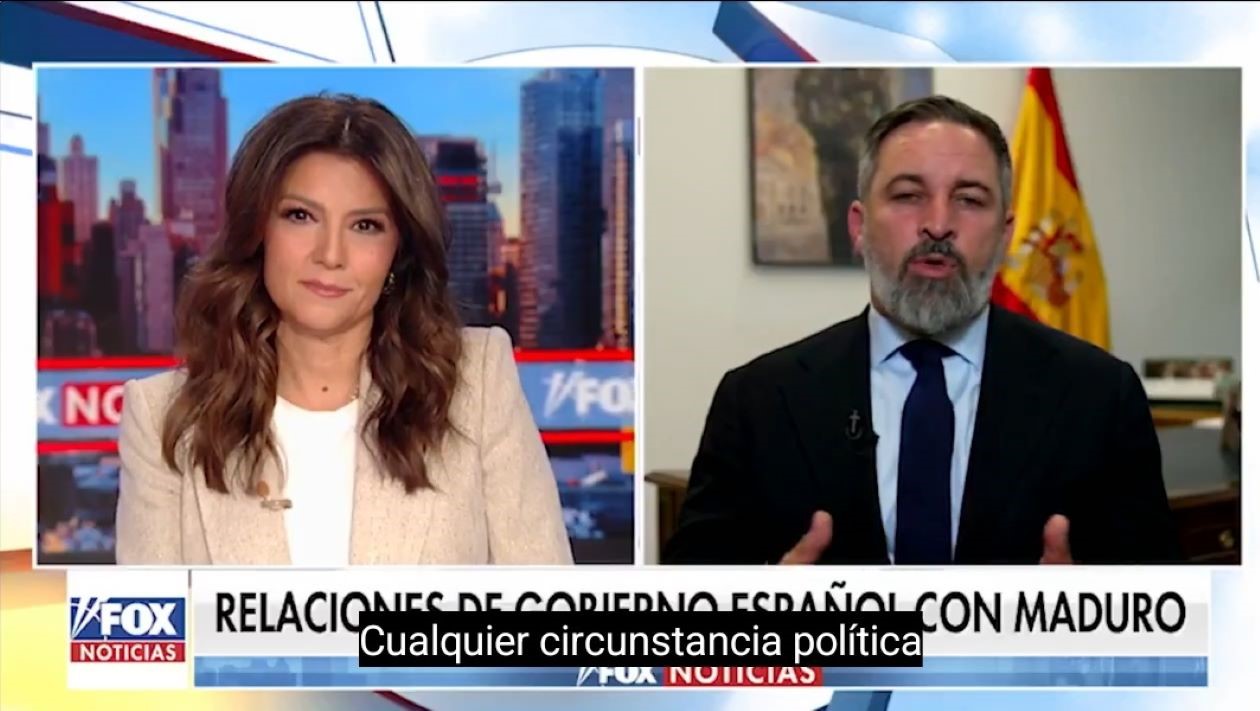 Abascal advierte en Fox News de que si “Maduro cae, Sánchez y Zapatero podrían tener» los días contados