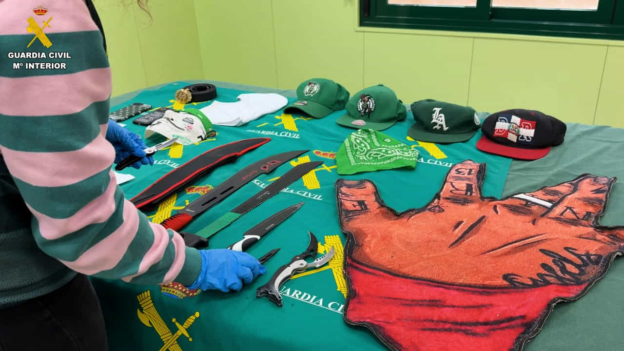 Armas incautadas a la coalición de bandas extranjeras