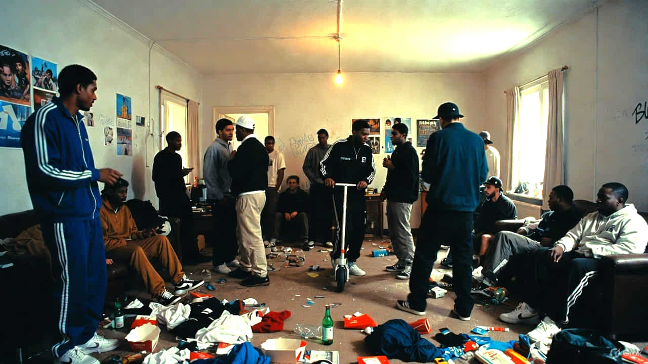 Imagen de IA de inmueble lleno de gente