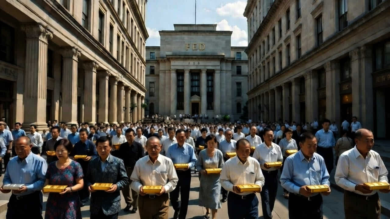 Imagen de IA de retirada masiva de oro