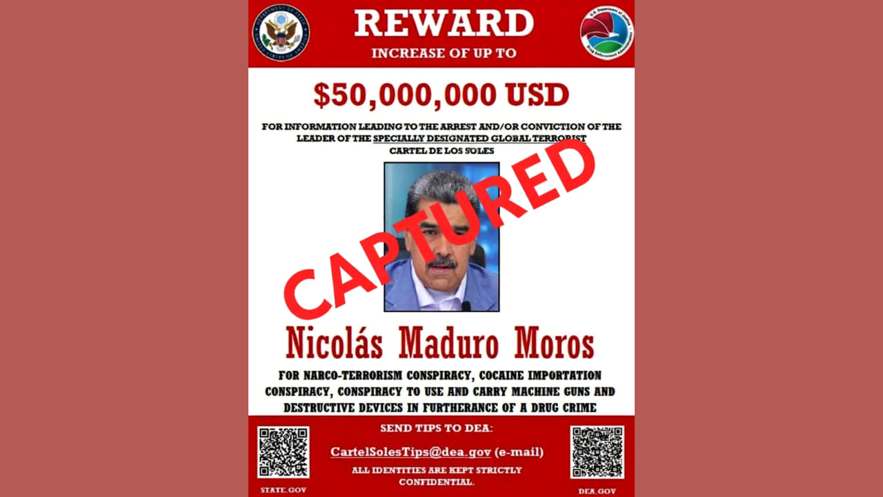 Imagen del cartel de búsqueda de Maduro