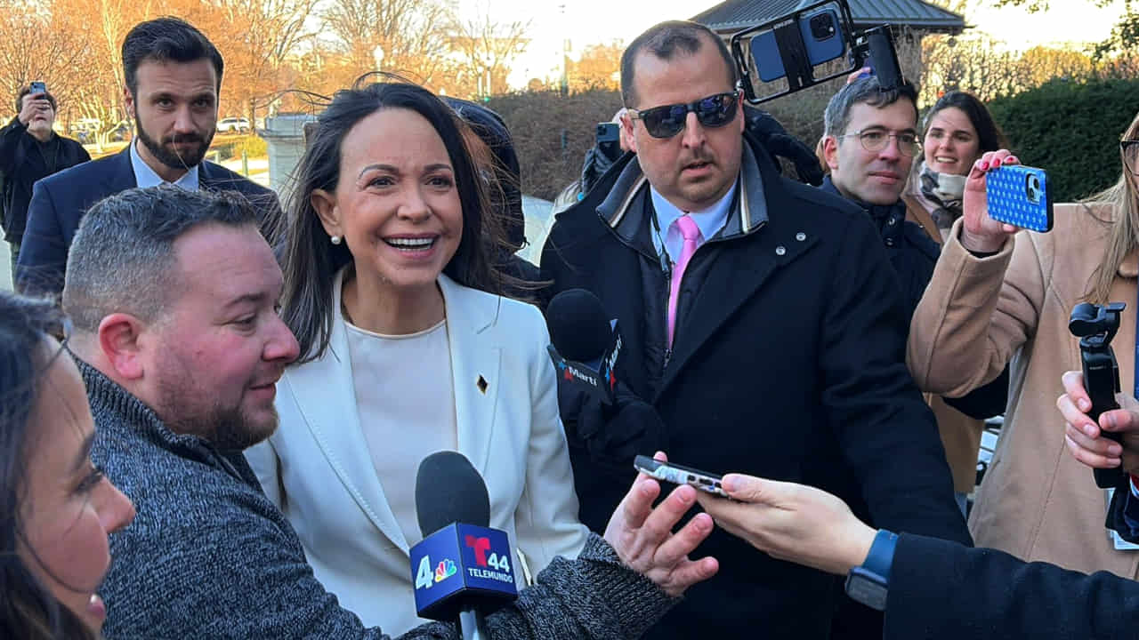 María Corina Machado asegura al salir de la Casa Blanca que cuenta con Trump para liberar Venezuela