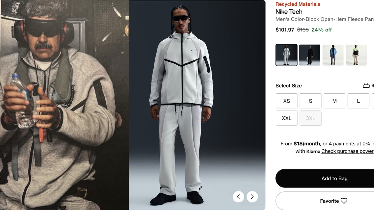 El chándal de más de 100 euros que luce Nicolás Maduro en la foto histórica de su captura