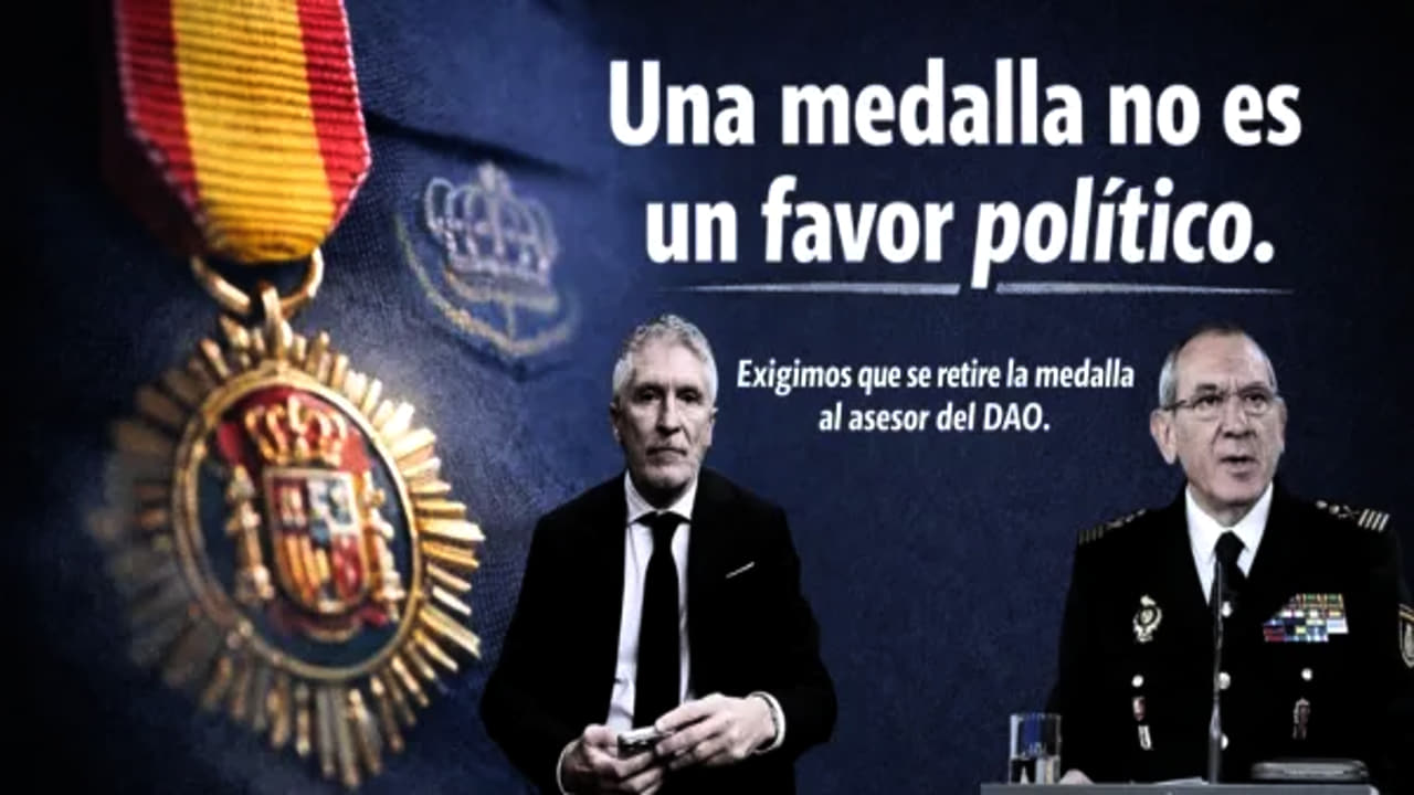 Hazte Oír exige retirar la medalla al comisario que encubrió la presunta agresión sexual del jefe de la Policía