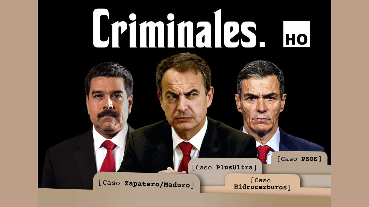 Hazte Oír presenta la nueva lona que desplegará contra Zapatero, Maduro y Sánchez