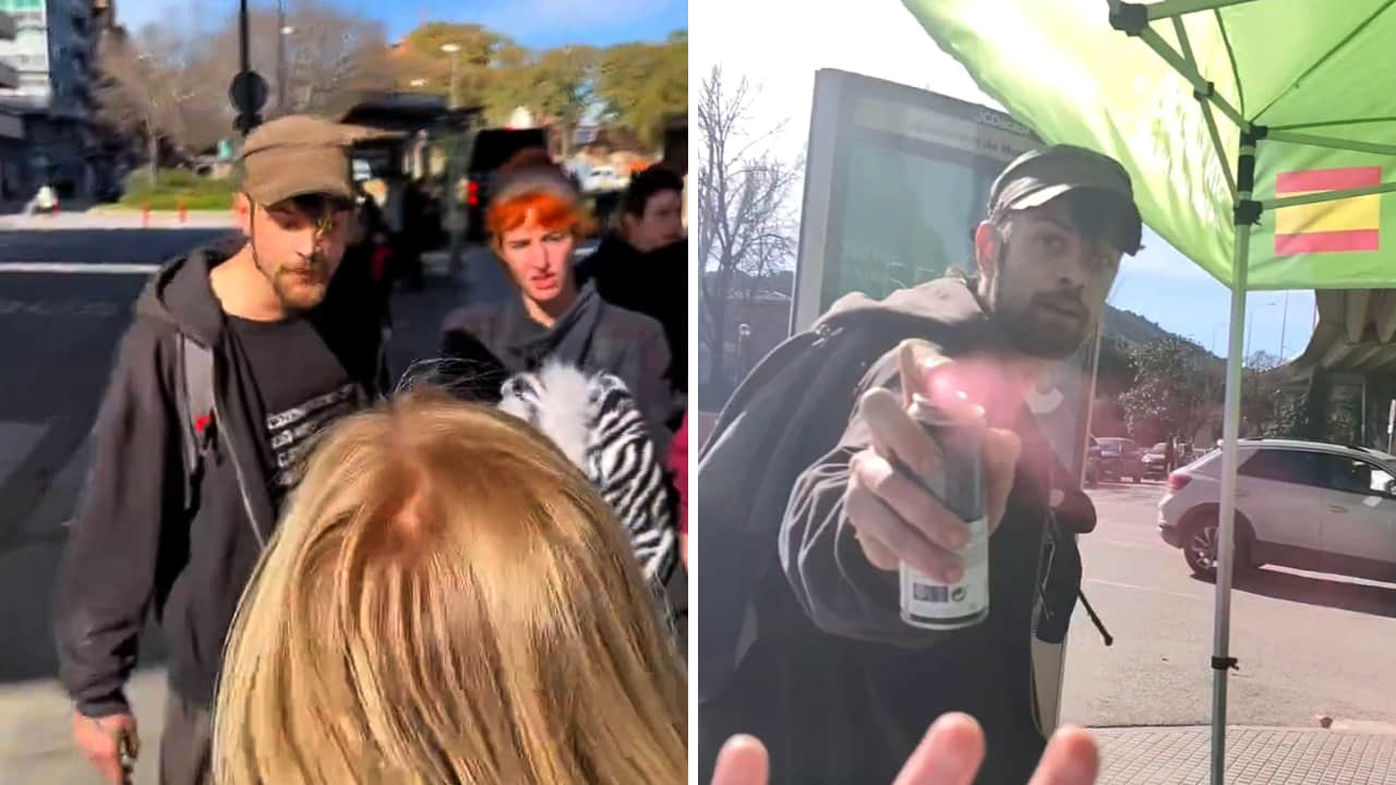 Radicales atacan una carpa de VOX en Barcelona, escupen a una mujer y mandan a otra al hospital