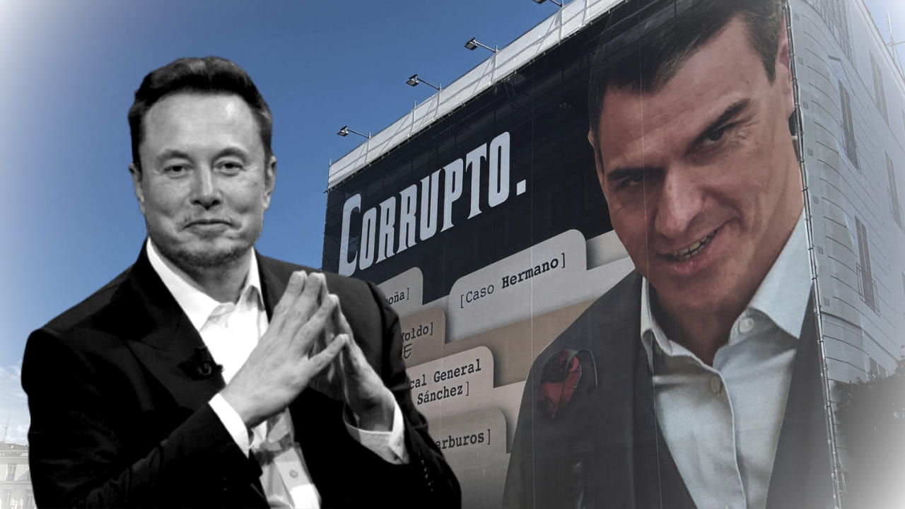 Tras la victoria judicial por la ‘Lona del Corrupto’, Hazte Oír insta a Elon Musk a viralizarla