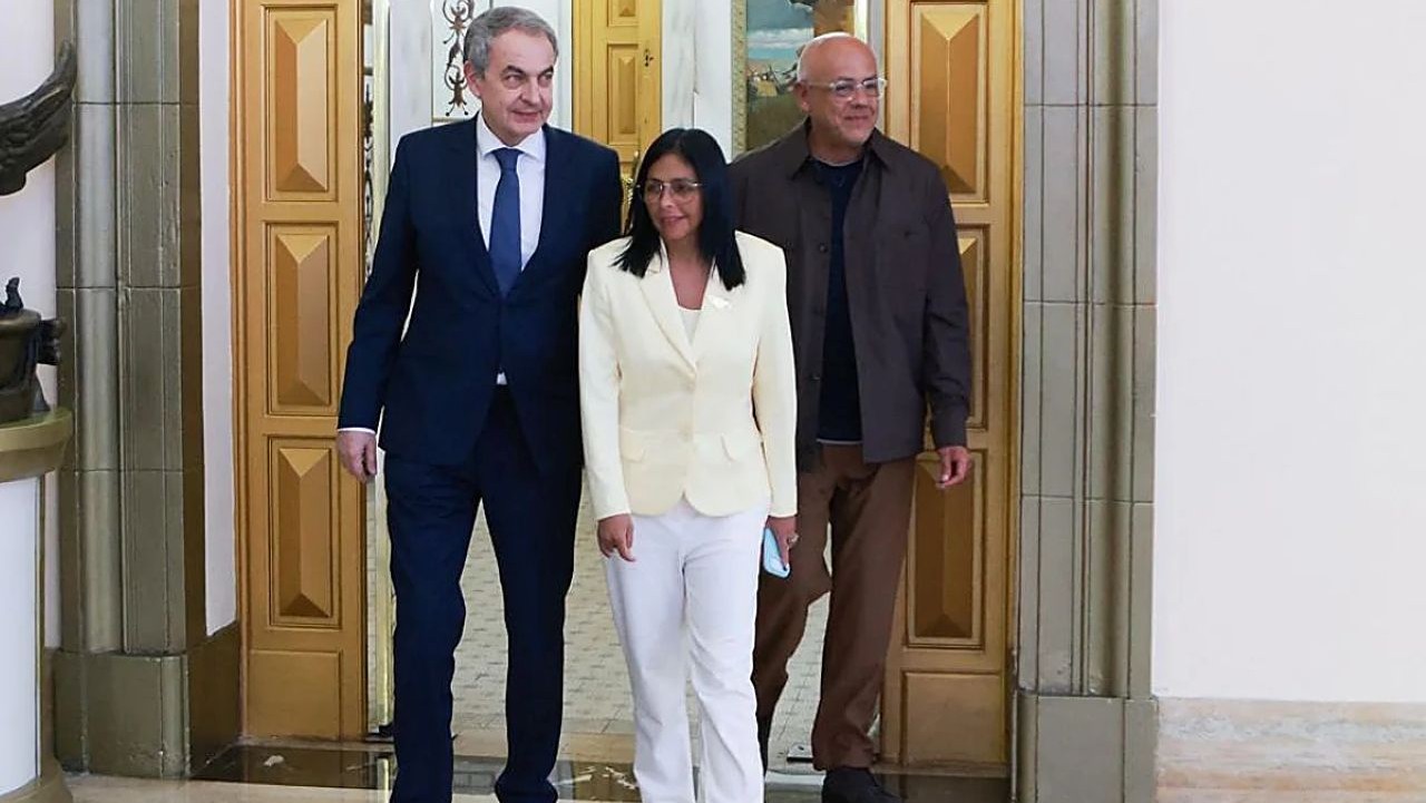 Zapatero con Delcy, este fin de semana/ABC