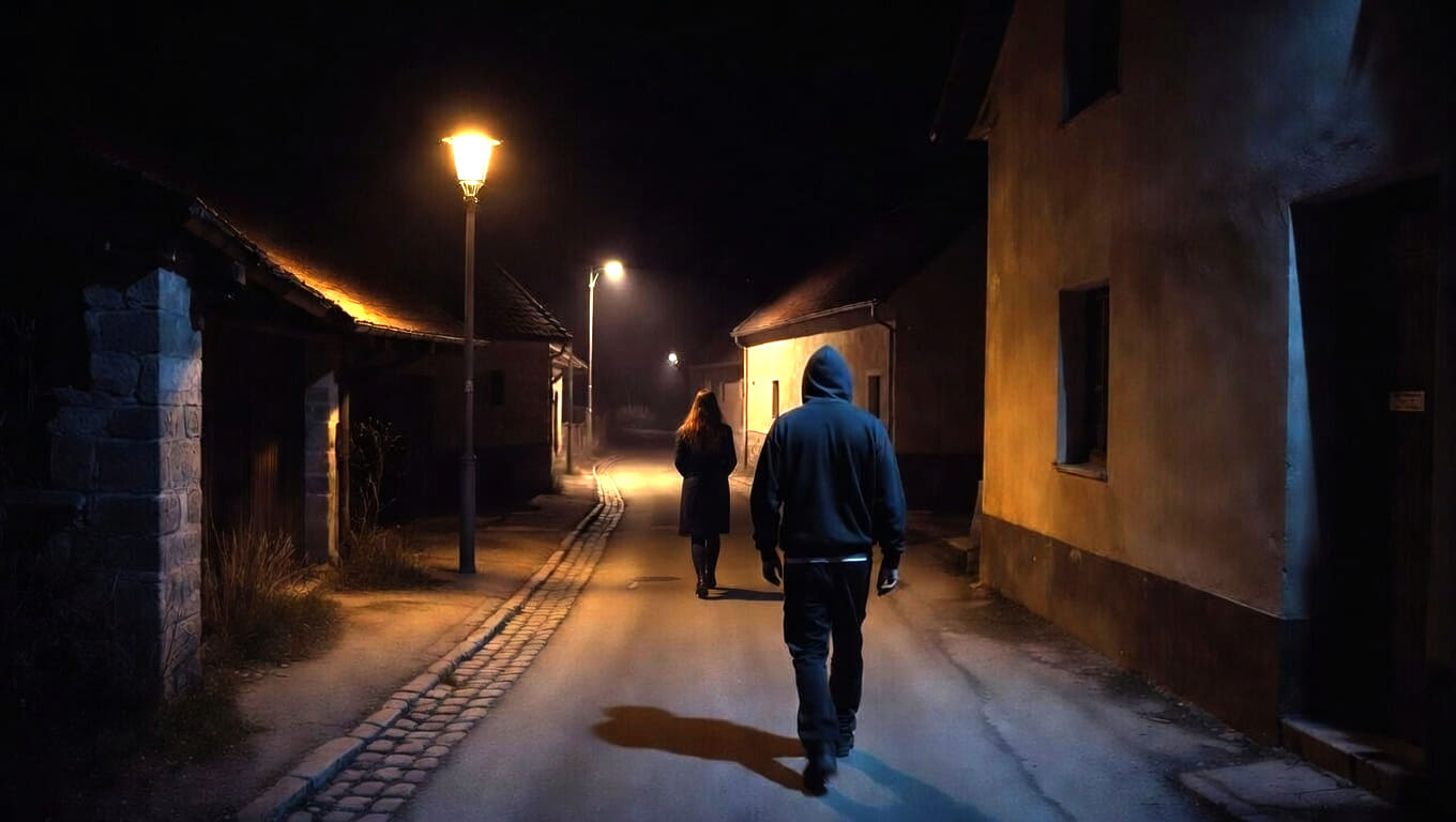 Imagen de IA de un hombre y una mujer de espaldas