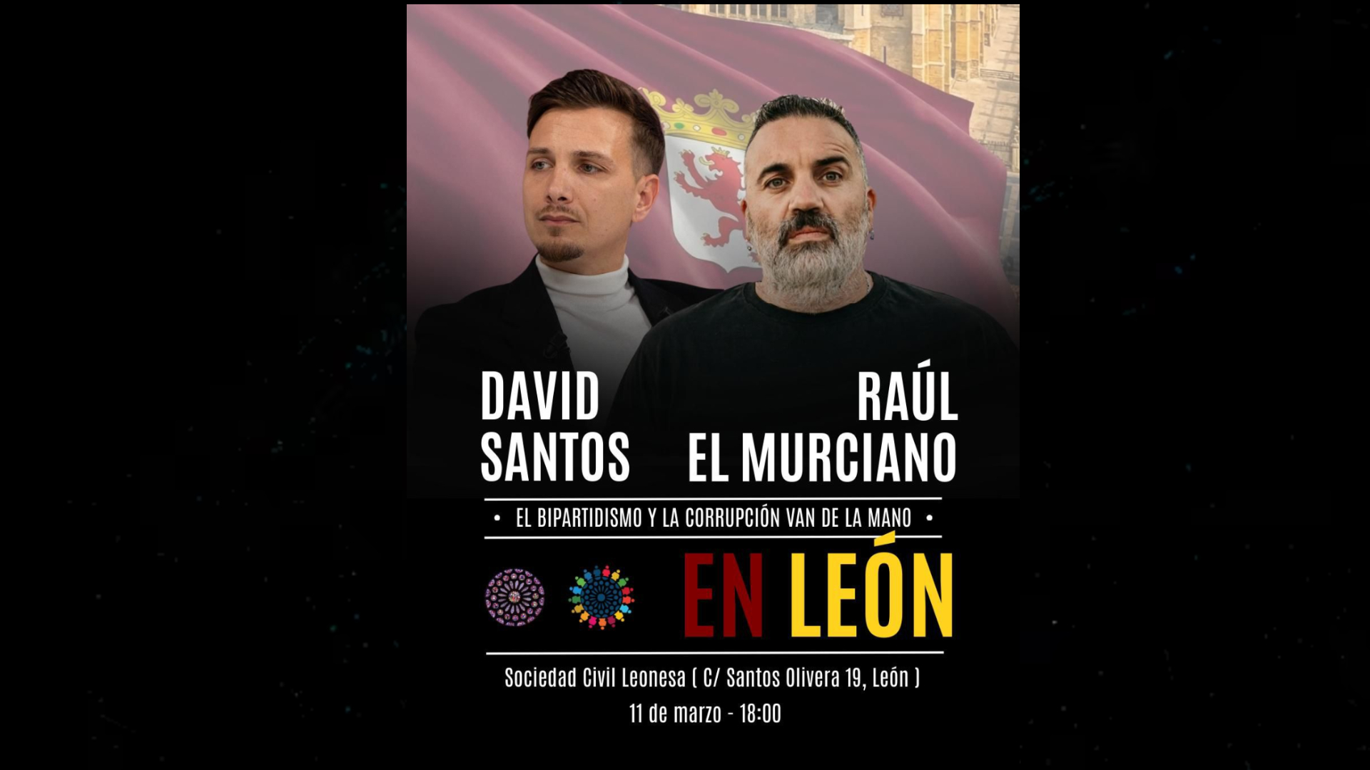 Los comunicadores David Santos y Raúl ‘murciano encabronao’ darán una charla en León este miércoles
