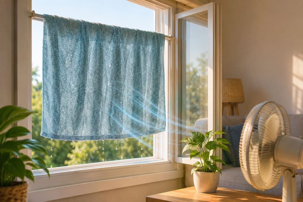 El truco de la toalla mojada que baja la temperatura de tu casa sin aire acondicionado