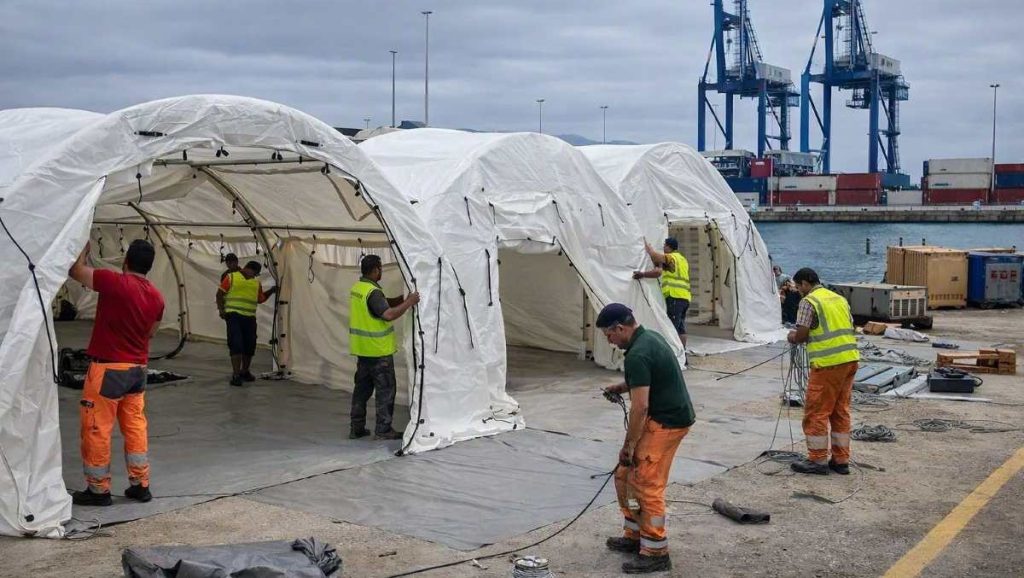La Justicia bloquea las carpas de Puente para alojar a un millar de inmigrantes en el puerto de Ceuta