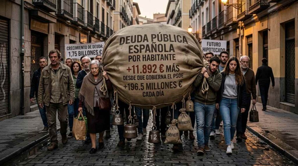 Pedro Sánchez dispara la deuda pública: cada español soporta ya 12.000 euros más desde que gobierna el PSOE