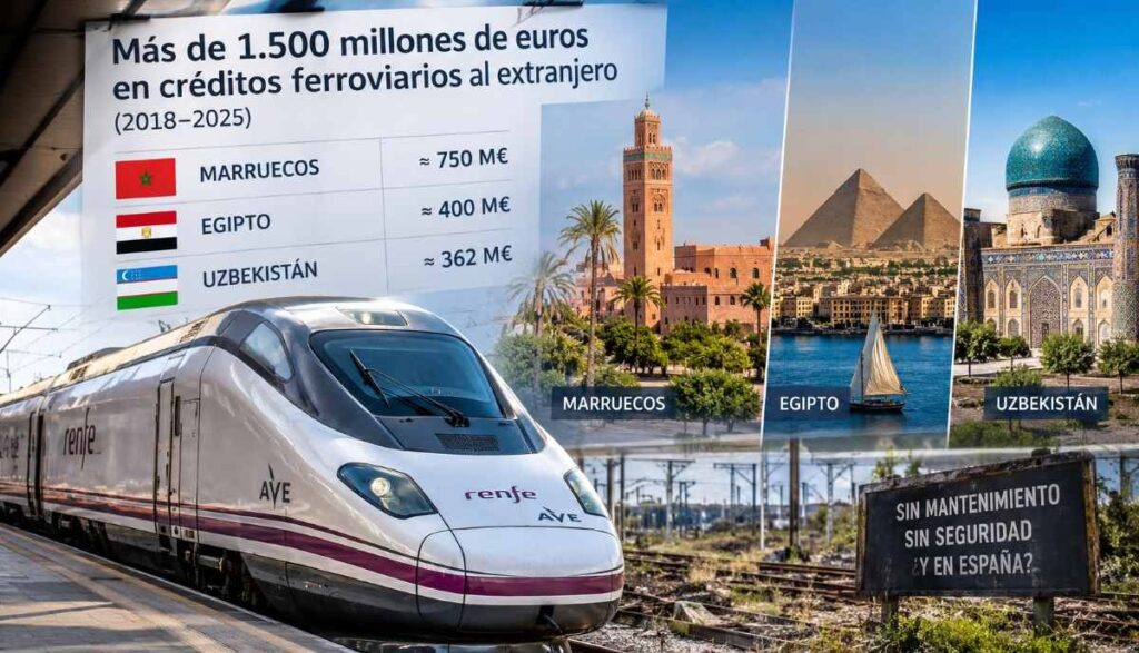 Pedro Sánchez destina 1.500 millones a trenes de Marruecos, Egipto y Uzbekistán mientras la red española acumula tragedias