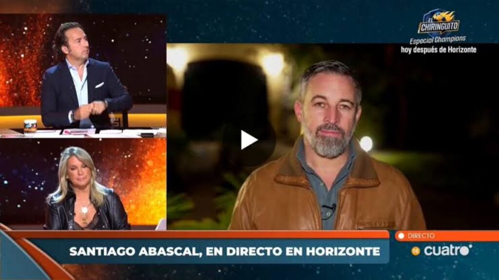 Santiago Abascal logra congregar en ‘Horizonte’ a casi 4 millones de espectadores ‘fachas’ únicos